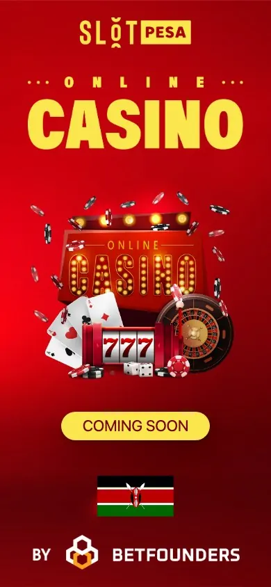 The SlotPesa Kenya website on 1 August 2026, showing only a Coming Soon splash page with the Kenyan flag